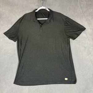 Vuori Polo Shirt Mens Large Gray Performance Short Sleeve Stretch Casual